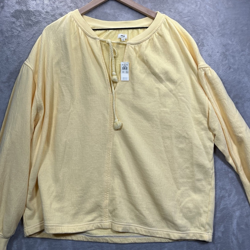 Aerie Easy Street Sweatshirt Oversized Top Yellow M‎ NWT